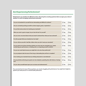 Am I Experiencing Perfectionism?