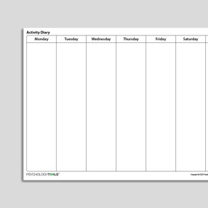 Activity Diary (No Time Intervals)